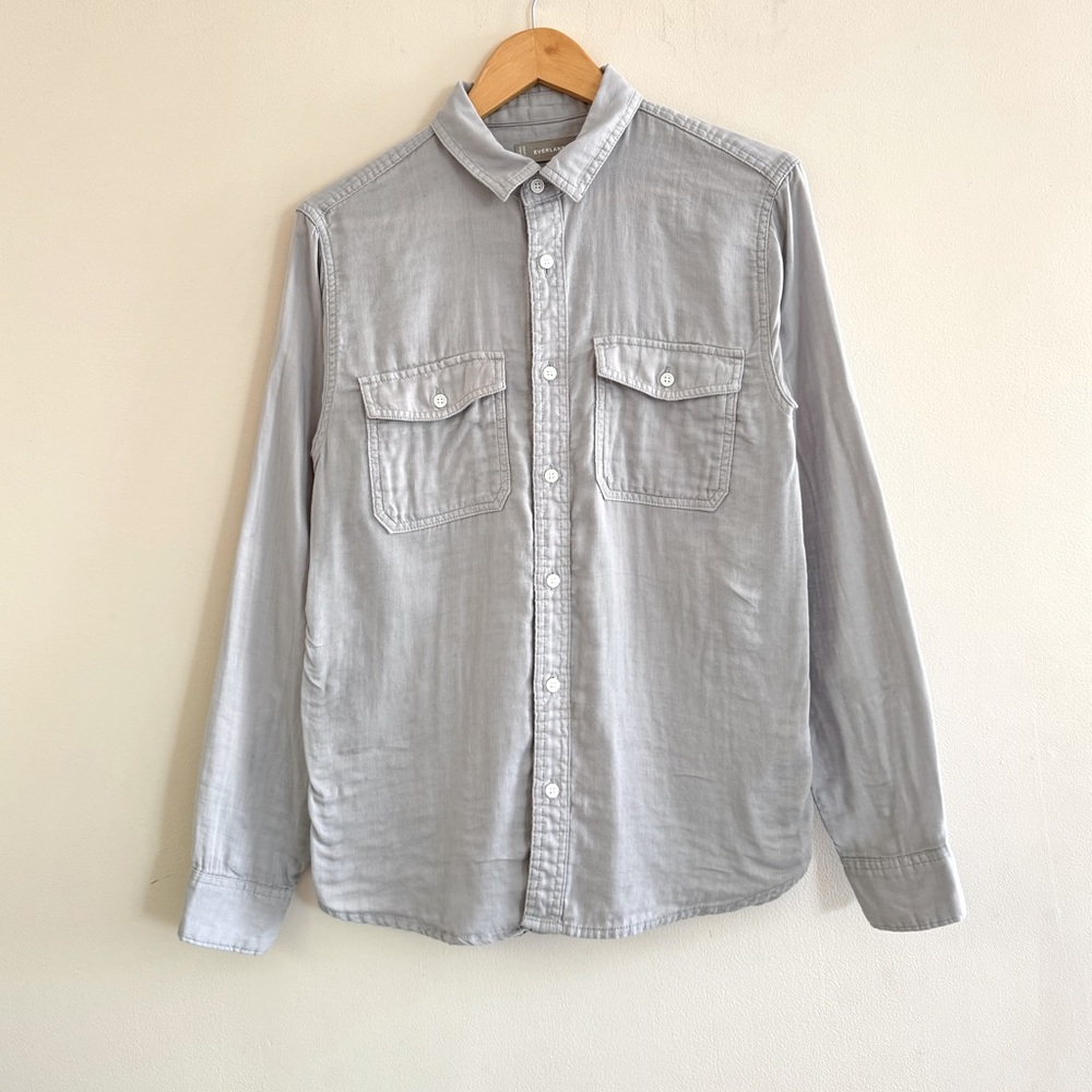 Everlane Men’s Gauze Double‎ Pocket Shirt – Gray – Size S